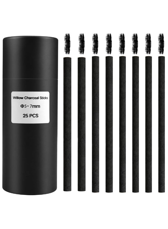 Generic 25PCS Vine Charcoal Sticks, Willow Sketch Pencils for Drawing and Sketching, Fine Art Charcoal Sticks - Image 1