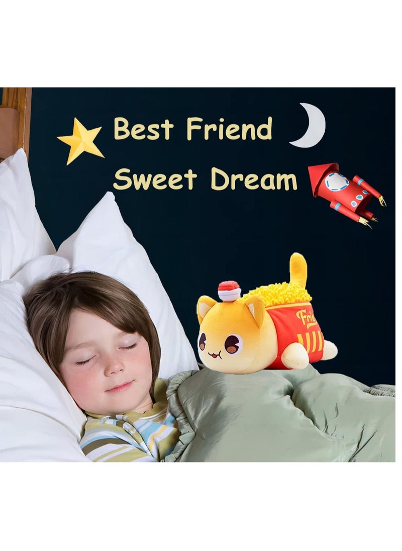 Cat Plush Toy, Cute Cat Figure Stuffed Animals, Cartoon Cat Soft Cat Plush Toy, Great Gift for Kids Friends and Sisters (French Fries Cat) - Image 4