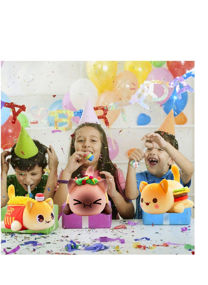 Cat Plush Toy, Cute Cat Figure Stuffed Animals, Cartoon Cat Soft Cat Plush Toy, Great Gift for Kids Friends and Sisters (French Fries Cat) - Image 5