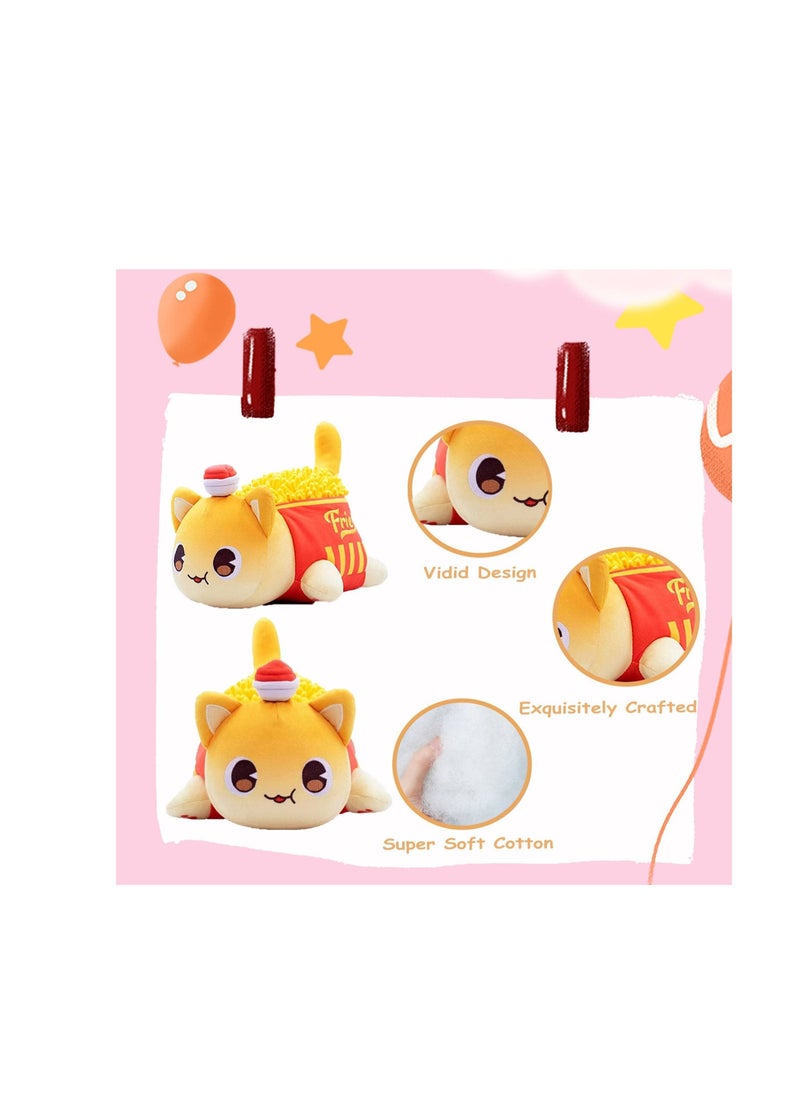 Cat Plush Toy, Cute Cat Figure Stuffed Animals, Cartoon Cat Soft Cat Plush Toy, Great Gift for Kids Friends and Sisters (French Fries Cat) - Image 3