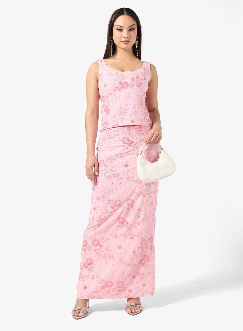 Ginger Square Neck Sequin Embellished Top - Image 4