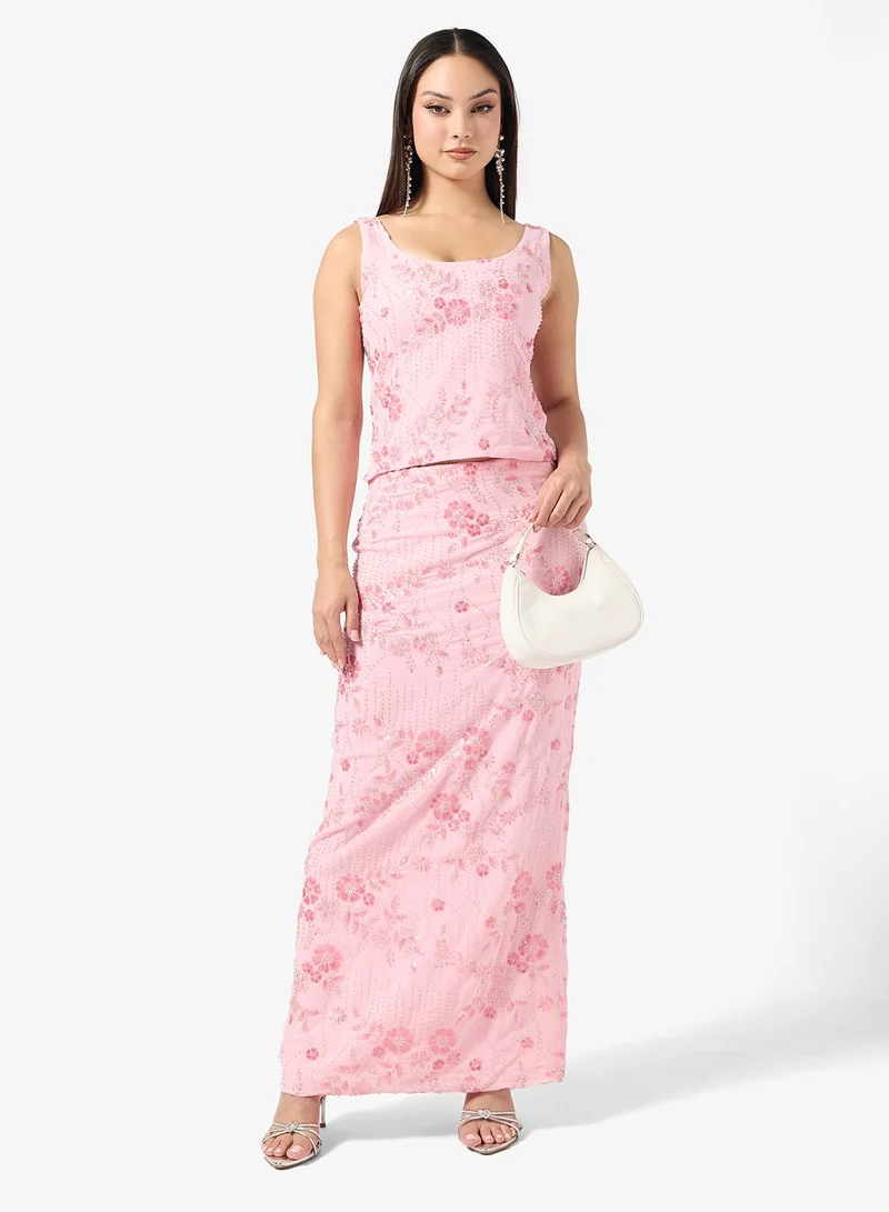 Ginger  Square Neck Sequin Embellished Top for Women | Best Price UAE