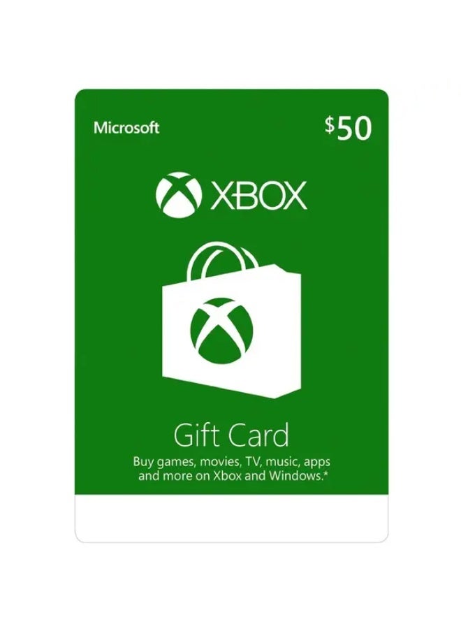 Xbox Card $50 Gift Card USA