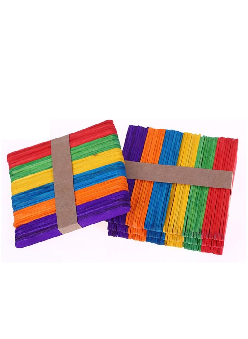 صنع الآيس كريم والمثلجات، مع أعواد آيس كريم خشبية مصنوعة من الخشب الطبيعي، 50 قطعة لكل استخدام - Image 1