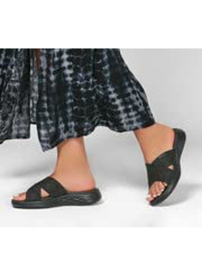 SKECHERS صندل منزلق للنساء 600 - 16259، أسود، 38 EU - Image 3