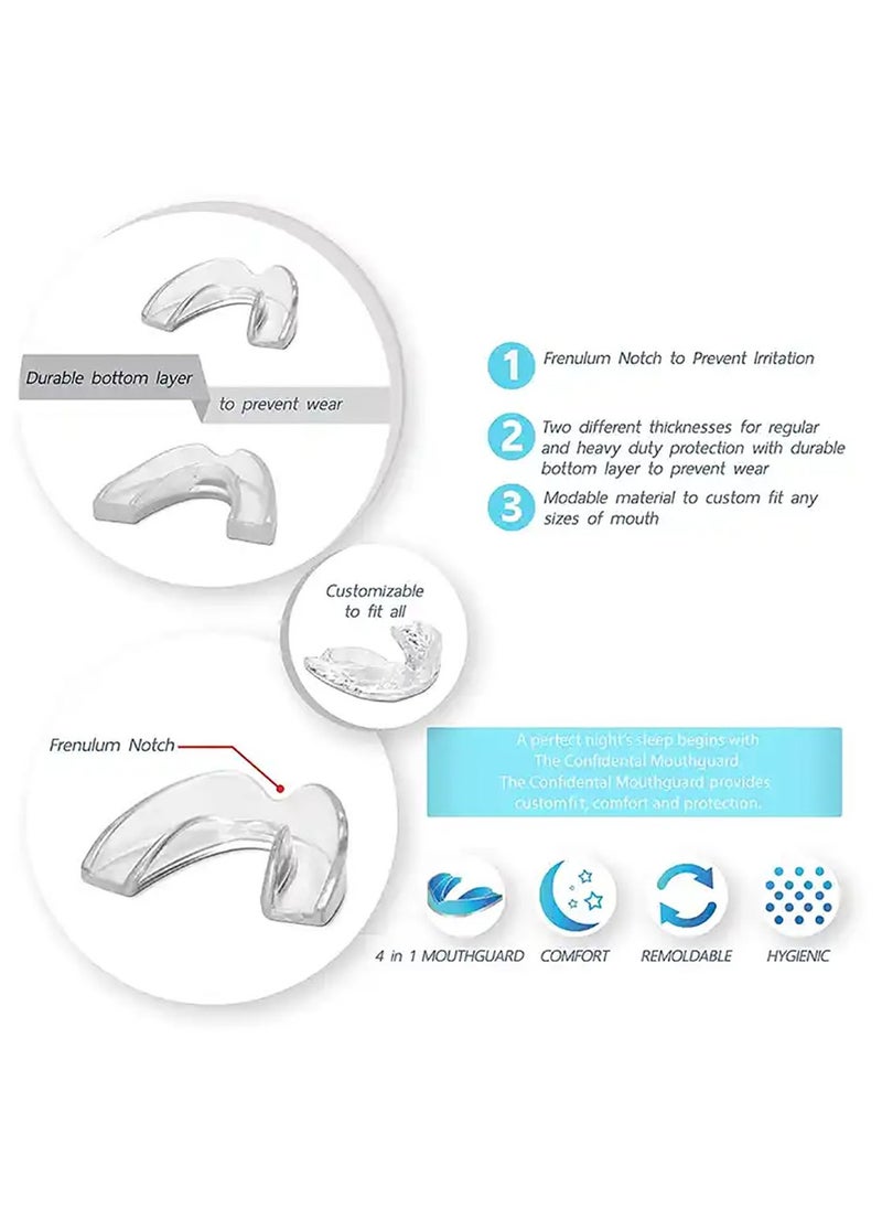 Night Time Anti Grinding Mouthguard Dental Mouthguard to Prevent Teeth Grinding and Clenching 2 Sizes 8 Piece Pack