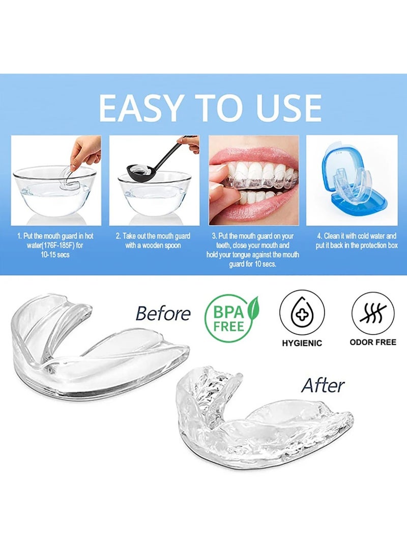Night Time Anti Grinding Mouthguard Dental Mouthguard to Prevent Teeth Grinding and Clenching 2 Sizes 8 Piece Pack