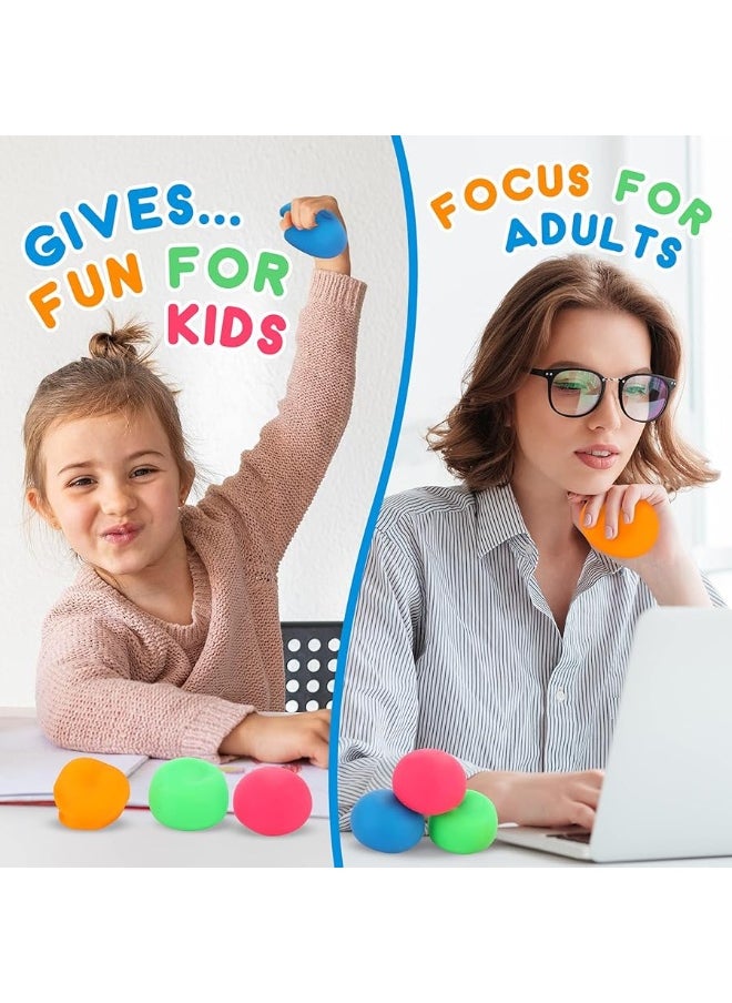 SMALL FISH - 4 Pack Stress Ball for Kids and Adults Slow Rising Balls Sensory Fidget Toy Anxiety Stress Relief Squeezing Balls Calming Tool, Vent Mood and Improve Focus, Soft Squishy Ball Hand Grip Pressure Ball - Image 1