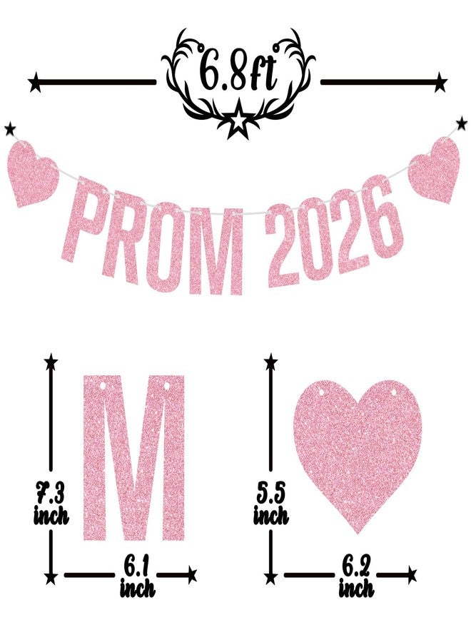 PYBHILK Pink Glitter Prom 2026 Banner, Prom Night/Class of 2026/Congratulations, Funny 2026 Graduation Party Decorations Supplies - Image 2