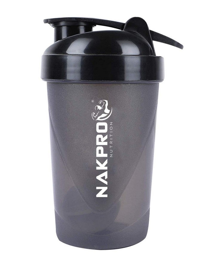 NAKPRO NAKPRO Shaker bottle for protein shake, Leakproof Guarantee, Food Grade & BPA Free Material - (Black 500 ml)  - Image 1