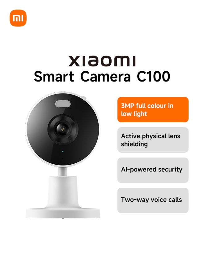 Xiaomi Smart Camera C100, 2K Indoor Security Camera, 360° View, Night Vision, Two-Way Audio, Motion Detection, Works with Alexa - Image 1