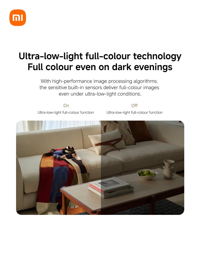 Xiaomi Smart Camera C100, 2K Indoor Security Camera, 360° View, Night Vision, Two-Way Audio, Motion Detection, Works with Alexa - Image 3