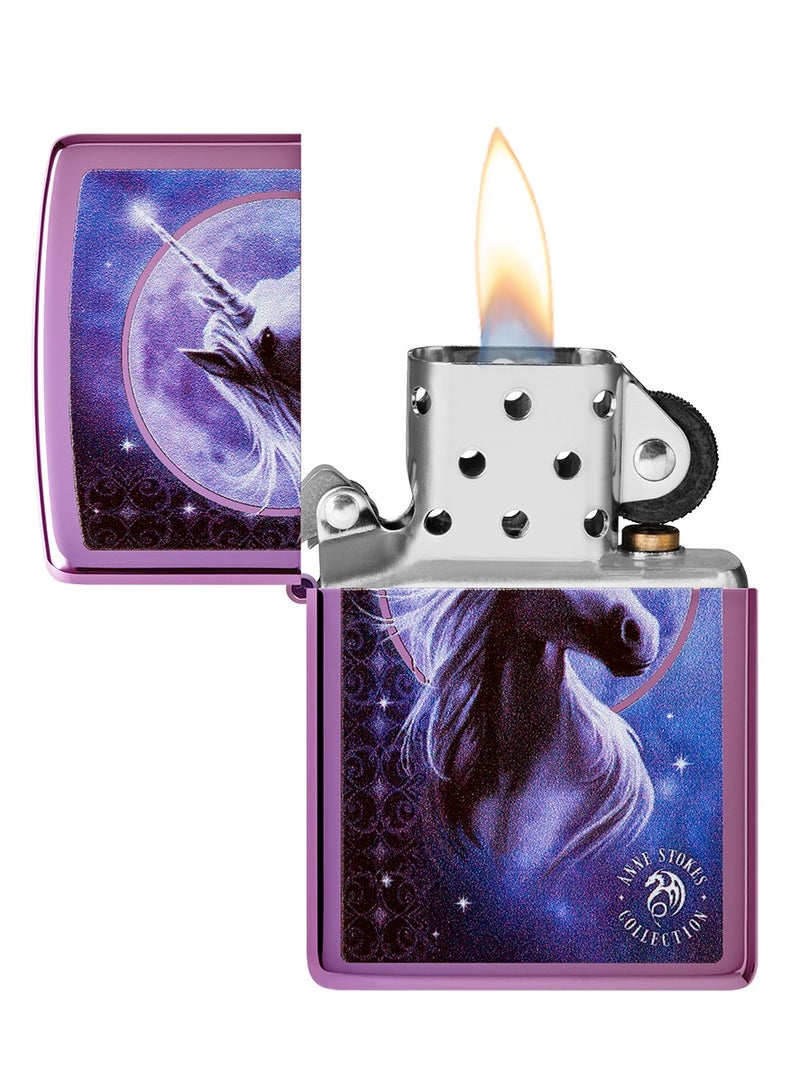Zippo Ci407691 24747 Anne Stokes Collection High Polish Purple Windproof Lighter - Image 3