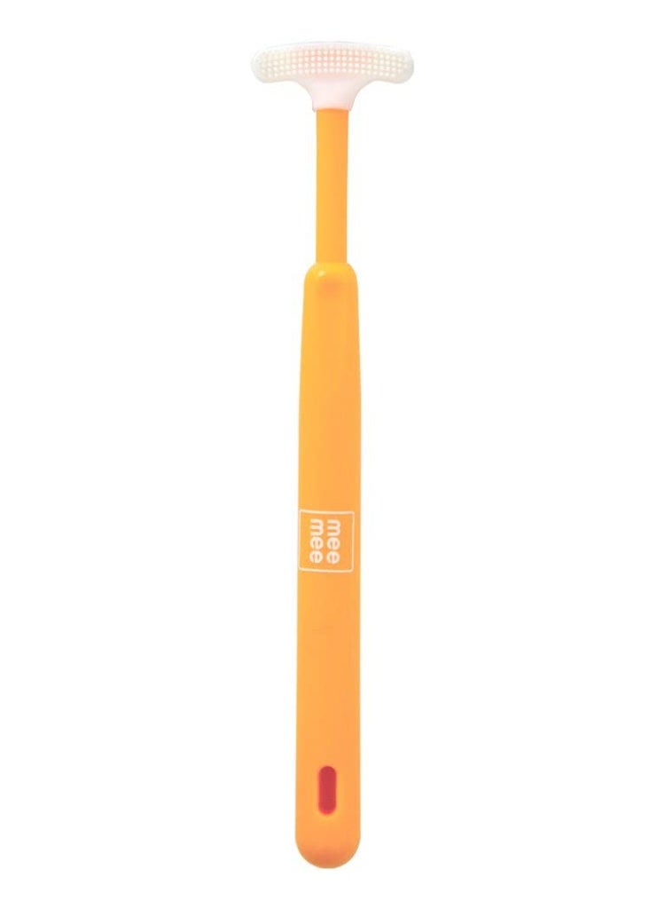 Mee Mee Tongue Cleaner for Baby | Tender Baby Oral Cleaner Toothbrush with Silicone Scraper | Suitable from 6+ Months | With Non-Slip Handle, Soft Rubber Tip and Easy Grip for Kids/Babies (Orange) - Image 3