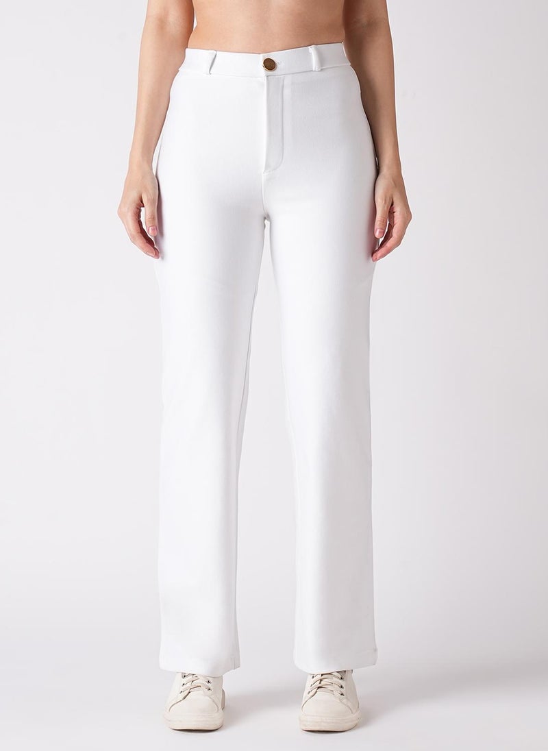 Globus Women White Slim Fit Workwear Treggings - Image 3