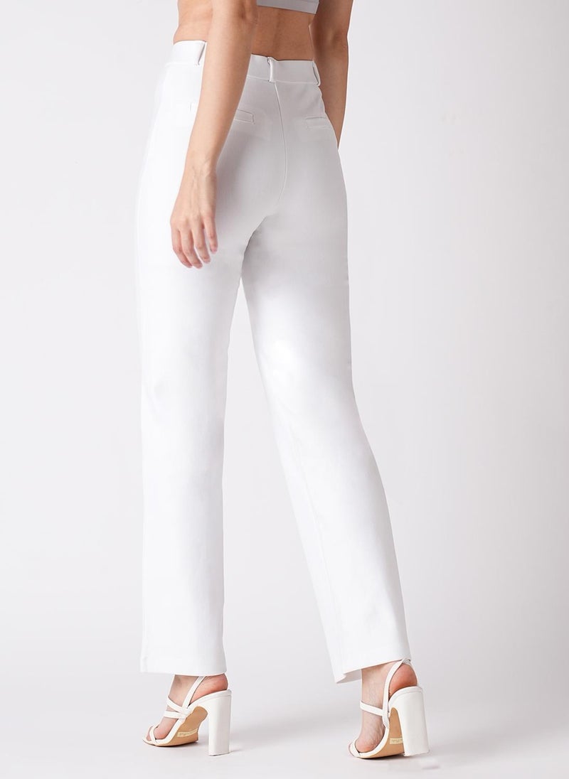 Globus Women White Slim Fit Workwear Treggings - Image 5