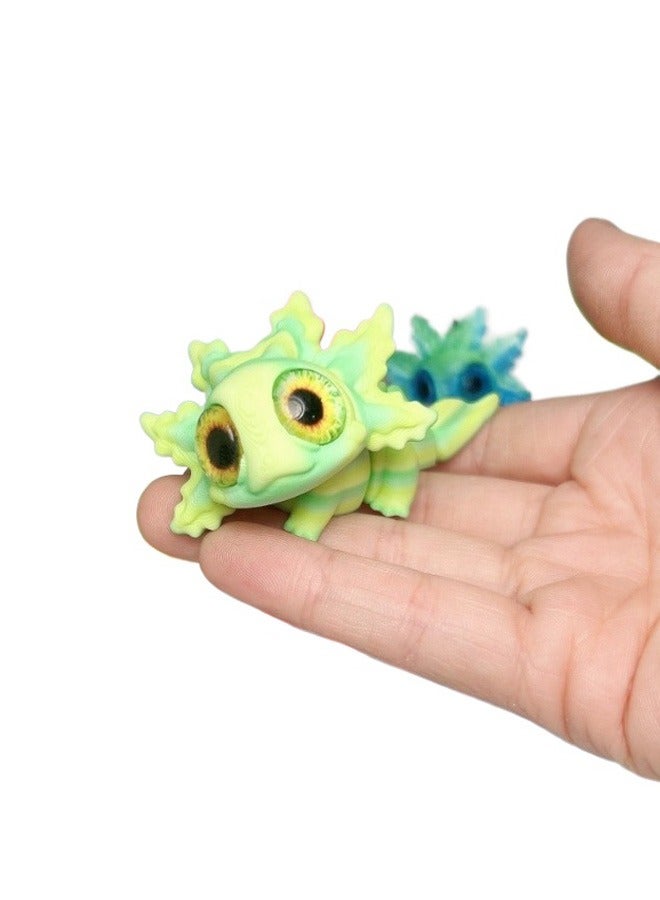 3 pieces 【random color】3D Printed Axolotl Mini Toy – Because of Realistic Eyes  Joint Hinge Movable Design, Cute Fun Interactive Toy, Suitable for 4-6, 5-7  8-12 Years Old Boys  Girls, Kids' Educati - Image 2