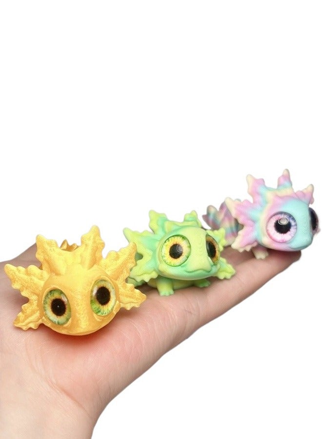 3 pieces 【random color】3D Printed Axolotl Mini Toy – Because of Realistic Eyes  Joint Hinge Movable Design, Cute Fun Interactive Toy, Suitable for 4-6, 5-7  8-12 Years Old Boys  Girls, Kids' Educati - Image 3