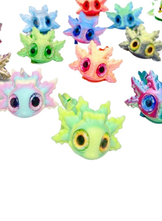 3 pieces 【random color】3D Printed Axolotl Mini Toy – Because of Realistic Eyes  Joint Hinge Movable Design, Cute Fun Interactive Toy, Suitable for 4-6, 5-7  8-12 Years Old Boys  Girls, Kids' Educati - Image 4