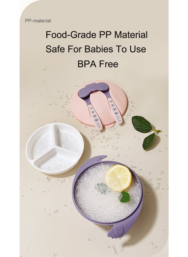 Baby Feeding Set, Baby Bowls With Suction,Spoon And Fork Set, BPA-Free Baby Food Bowls, Suction Bowls For Baby And Toddler Bowl（Green） - Image 5