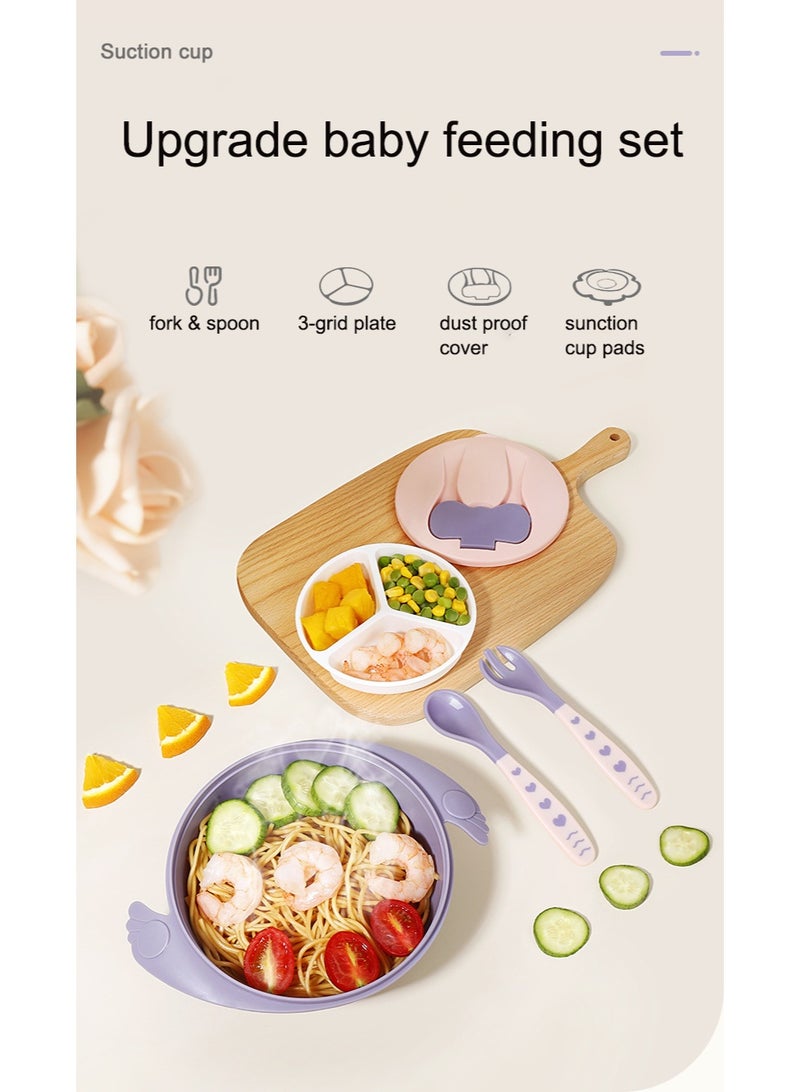 Baby Feeding Set, Baby Bowls With Suction,Spoon And Fork Set, BPA-Free Baby Food Bowls, Suction Bowls For Baby And Toddler Bowl（Green） - Image 4