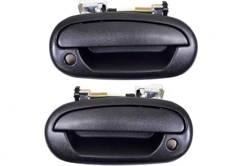 PT Auto Warehouse FO-3503A-FP - Textured Black Outside Exterior Outer Door Handle - Front Left/Right Pair