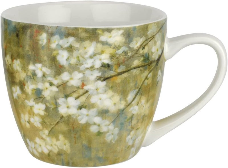 Pimpernel Dogwood in Spring Mug  Melamine Drinkware Featuring Floral Design Dishwasher Safe Durable  Lightweight for Everyday Sipping Indoors or Outdoors  Heat  Stain Resistant