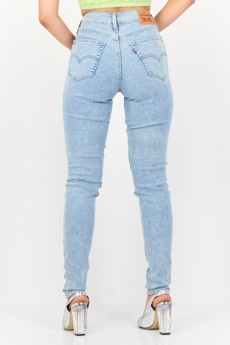 Levi's جينز ضيق للنساء، مغسول وقابل للتمدد، أزرق فاتح - Image 3