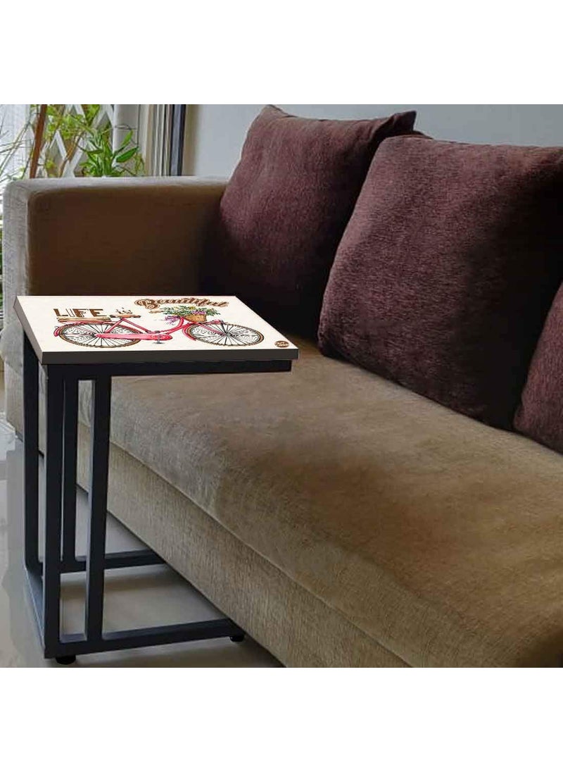 Nutcase Nutcase Design C Shaped Side Table for Laptop Work on Sofa CouchStudy Breakfast Snack Serving End Tables for Living Room Bedroom Life is Beautiful Cycle  - Image 2