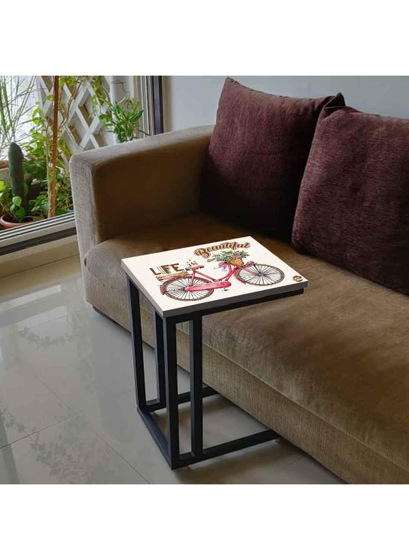 Nutcase Nutcase Design C Shaped Side Table for Laptop Work on Sofa CouchStudy Breakfast Snack Serving End Tables for Living Room Bedroom Life is Beautiful Cycle  - Image 5