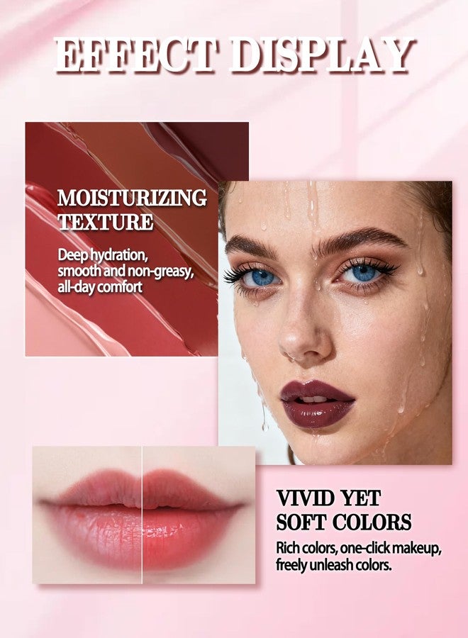 LYSdefeu Tinted Lip Balm, Hydrating Moisturizing Lipstick, Nourishing Lip Stain Long Lasting Waterproof, Natural Glossy Lip Tint Moisturizer, Non-Sticky Tinted Lip Gloss, Christmas Makeup Gift for Women-01 - Image 5
