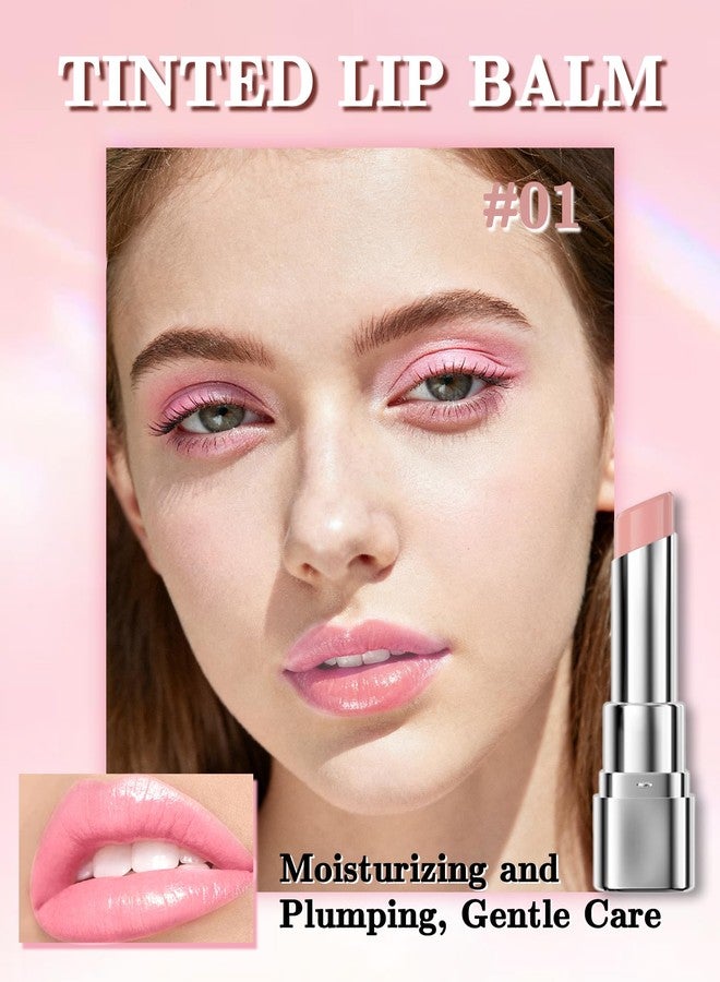 LYSdefeu Tinted Lip Balm, Hydrating Moisturizing Lipstick, Nourishing Lip Stain Long Lasting Waterproof, Natural Glossy Lip Tint Moisturizer, Non-Sticky Tinted Lip Gloss, Christmas Makeup Gift for Women-01 - Image 2