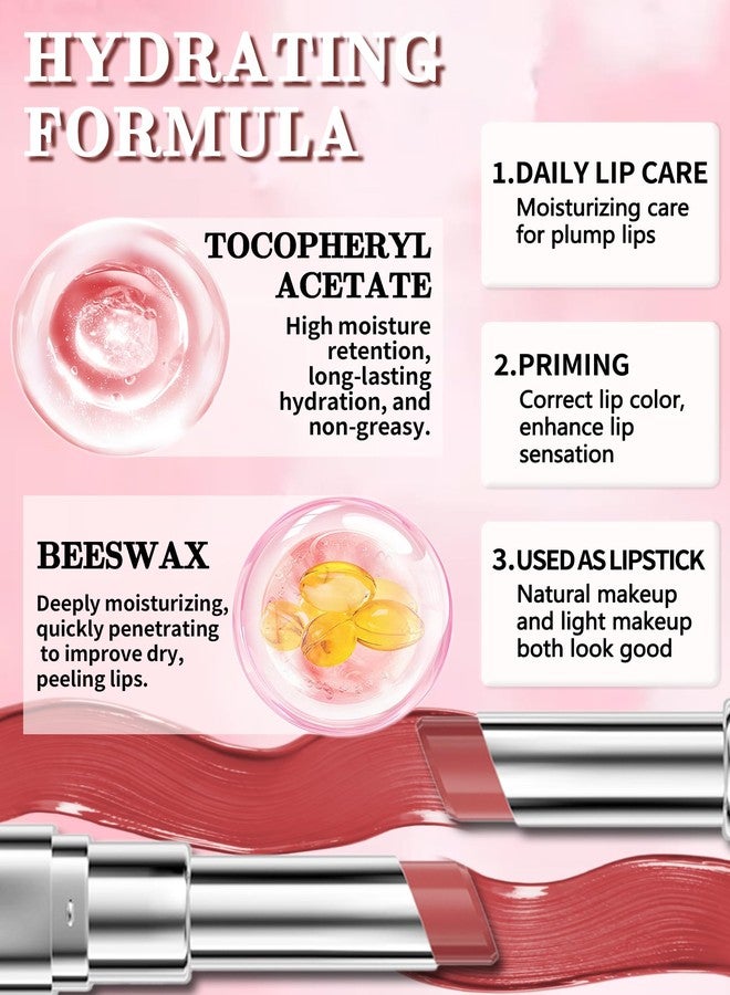 LYSdefeu Tinted Lip Balm, Hydrating Moisturizing Lipstick, Nourishing Lip Stain Long Lasting Waterproof, Natural Glossy Lip Tint Moisturizer, Non-Sticky Tinted Lip Gloss, Christmas Makeup Gift for Women-01 - Image 3