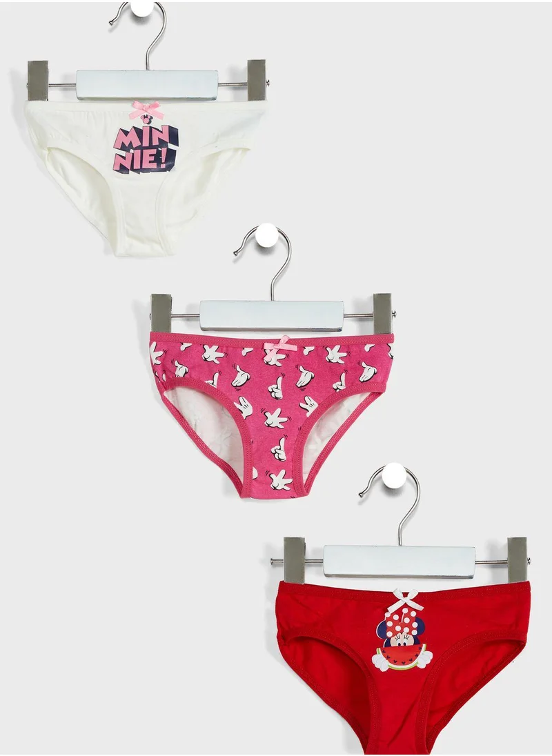 Disney Kids 3 Pack Minnie Mouse Briefs