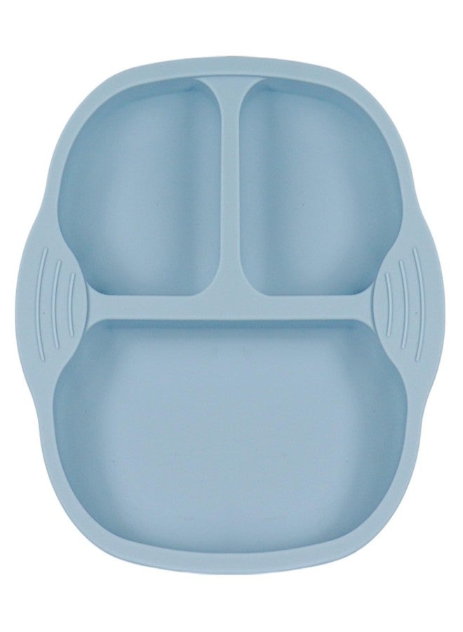 FLAVION 1 Pack Baby Plates with Suction, Silicone Divided Suction Plate for Toddlers, BPA-Free 100% Food-Grade Silicone Unbreakable Toddler Plates (Blue, Pack of 1) - Image 1