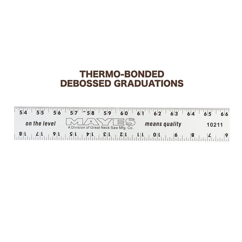 MAYES 10211 72 Inch Straight Edge Aluminum Ruler, Heavy Duty 72 Inch Ruler with Metric and Standard Measurements, Extra Thick Precision Straight Edge - Image 5