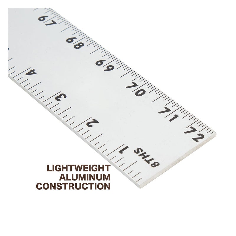 MAYES 10211 72 Inch Straight Edge Aluminum Ruler, Heavy Duty 72 Inch Ruler with Metric and Standard Measurements, Extra Thick Precision Straight Edge - Image 3