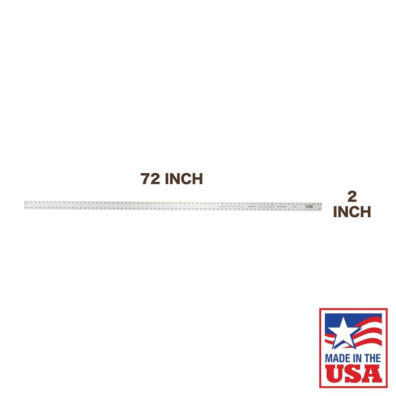 MAYES 10211 72 Inch Straight Edge Aluminum Ruler, Heavy Duty 72 Inch Ruler with Metric and Standard Measurements, Extra Thick Precision Straight Edge - Image 2