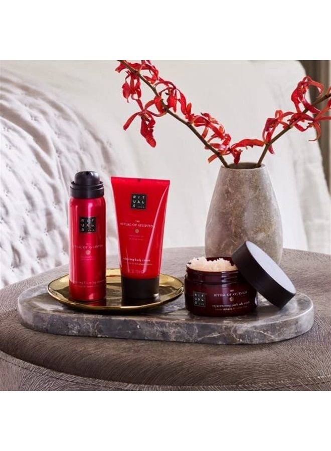 RITUALS Ayurveda Rebalancing Set - Foaming Shower Gel, Body Scrub & Body Cream with Indian Rose & Sweet Almond Oil - Trial Size - Image 2