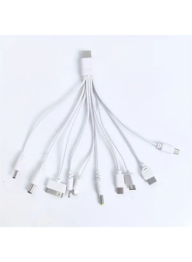 Red Multi-Color 10 In 1 Phone Charging Cable With Straight Connector - Image 4