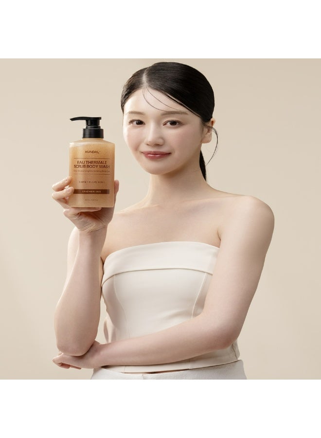 KUNDAL Eau Thermale Scrub Body Wash for Daily Moisturizing & Exfoliation Leather Iris 500 mL - Image 3