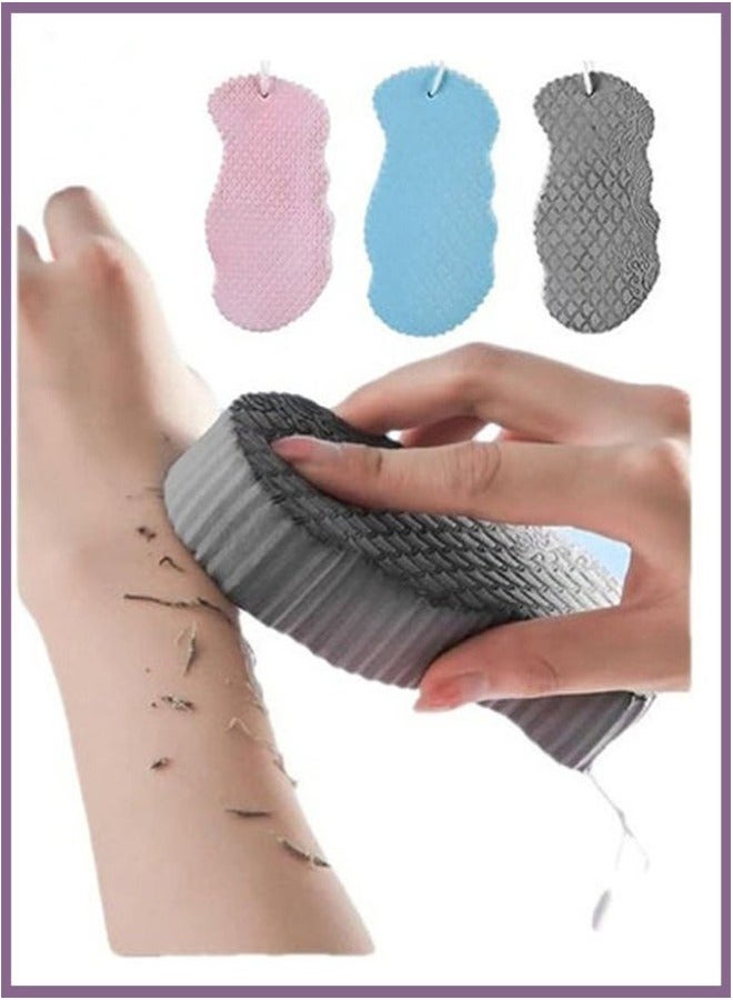 3-Pack Magical Exfoliating Bath Sponge – 3D Soft, Reusable, Skin-Friendly for Adults, Kids, Pregnant Women (Pink, Blue, Grey) - Image 1