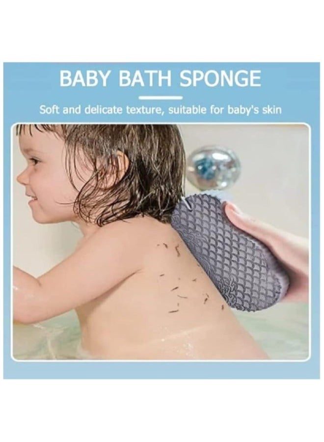 3-Pack Magical Exfoliating Bath Sponge – 3D Soft, Reusable, Skin-Friendly for Adults, Kids, Pregnant Women (Pink, Blue, Grey) - Image 3