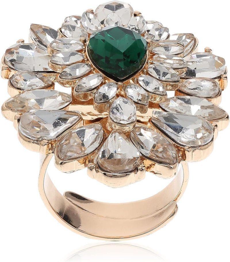 الدو خاتم ألدو 16365713 للنساء، مقاس 5، أخضر غامق