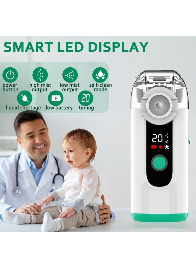 أسيف جهاز نيبولizer قابل للشحن محمول لجهاز التنفس | تنظيف ذاتي، تشغيل هادئ، 3 أوضاع مؤقتة - مناسب للاستخدام في المنزل والمكتب والسفر (للأطفال والبالغين) - Image 4