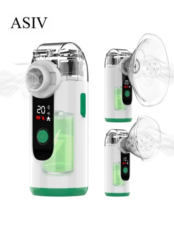 أسيف جهاز استنشاق ( nebulizer ) للأطفال لصحة الجهاز التنفسي، مزود بـ ٢ وضعين للتوقيت، قابل للشحن — مناسب للاستخدام في المنزل، المكتب، والسفر. - Image 1