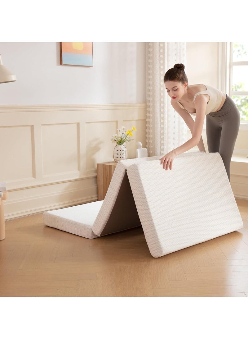 Comfy مرتبة مفردة مريحة قابلة للطي باللون الأبيض الكلاسيكي مقاس 180 × 90 × 7 سم - Image 3