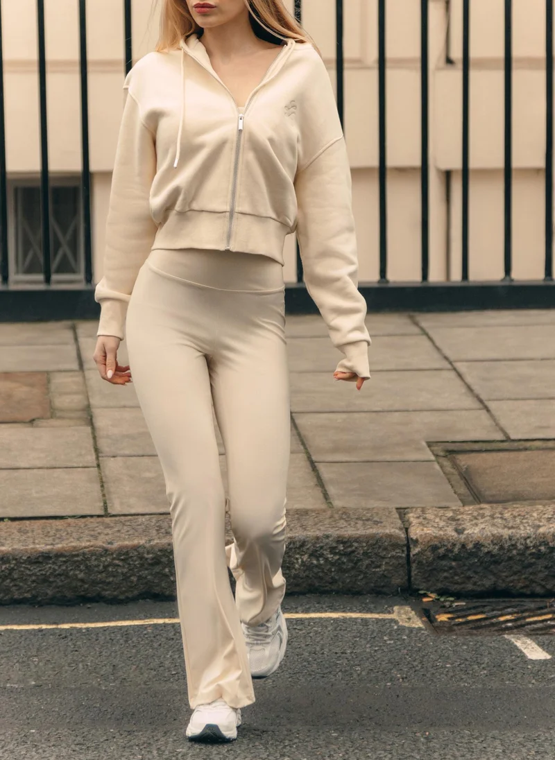 Lichi Cropped loose-fitting zip-up hoodie