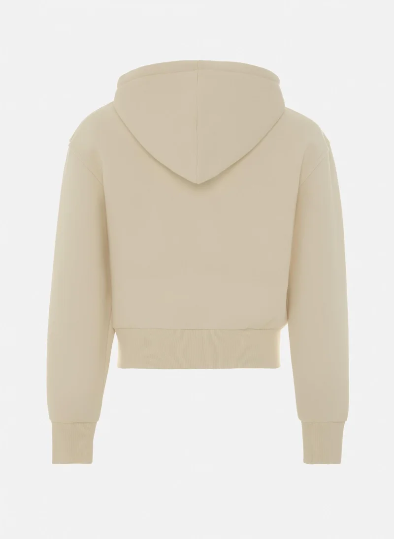 Lichi  Cropped loose-fitting zip-up hoodie for Women | Best Price UAE