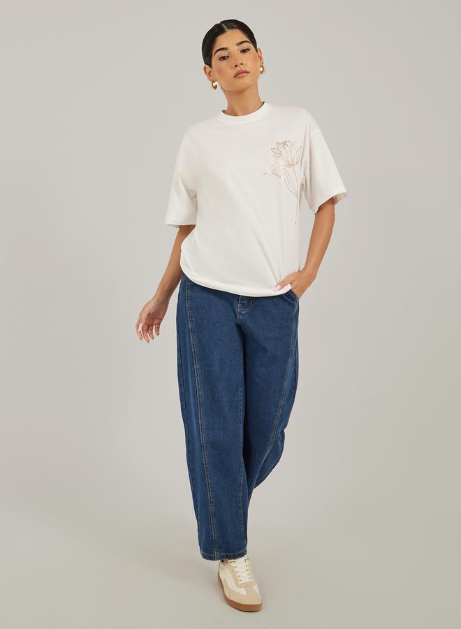 Styli Graphic Print Oversized Round Neck T-Shirt - Image 2